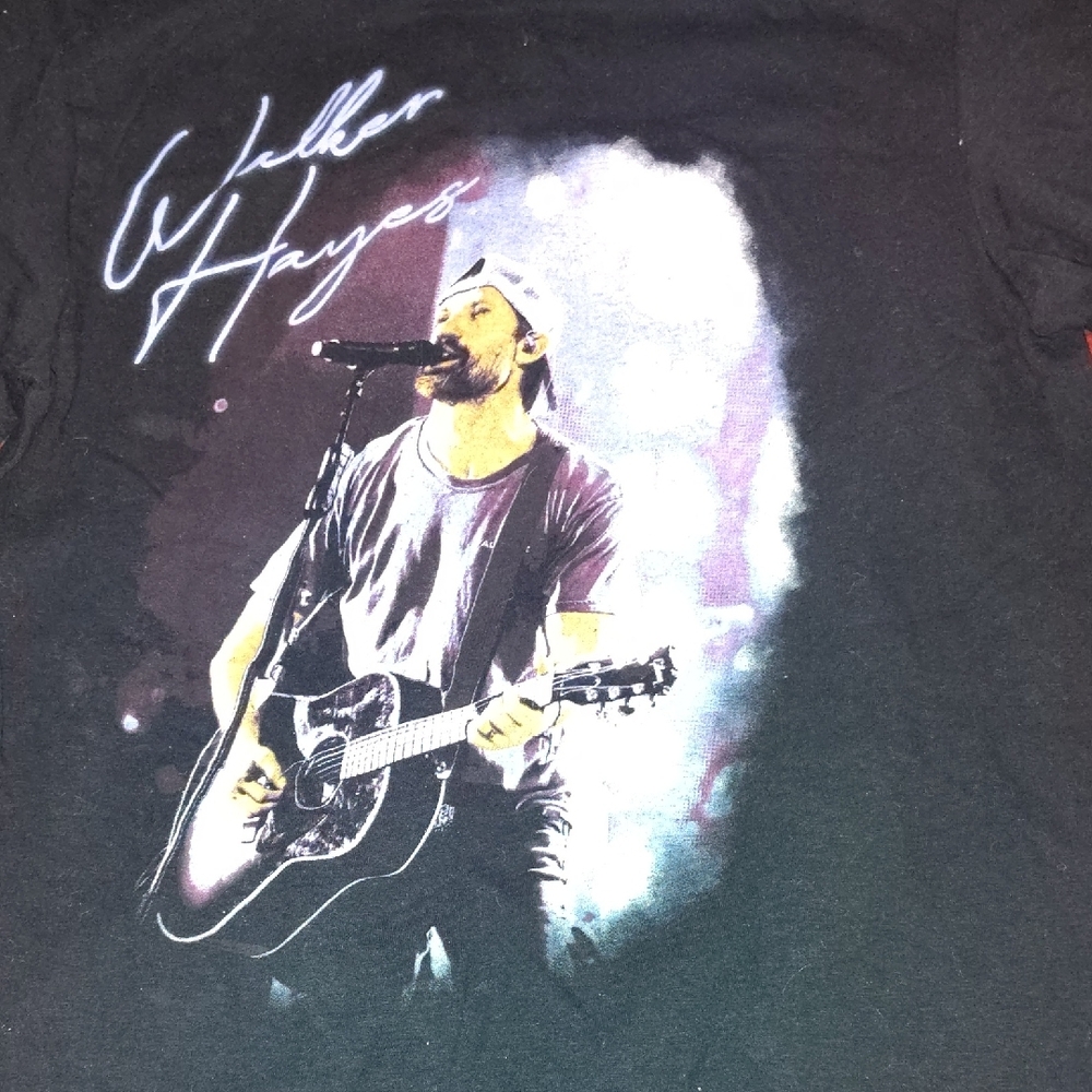 Black Graphic T-Shirt with Musician Print